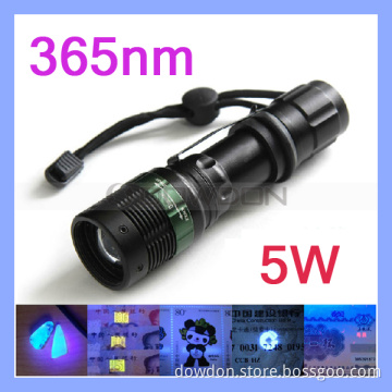 3 Modes Zoomable Blacklight Inspection 5W 365nm UV Ultraviolet Flashlight Torch